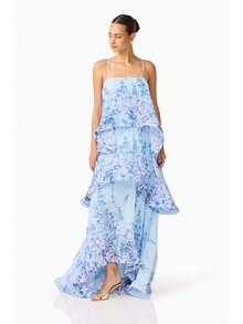 Brick Lane Co. 2026 European And American Summer And Sweet Printed Multi-Layer Cake Long Strap Dress Vacation Outfits Women Summer Outfits Women Dresses Women - 淺藍色 - 查看 10