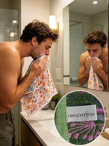 2026 New High-End Floral Cotton Home Towel, Larger And Thicker, Soft And Absorbent, Suitable For Face Washing, Sweat Wiping, Foot Washing, Bathing, Kitchen Dishwashing And Labor Protection, Luxury Home Essential, Perfect Gift - Multicolor - View 4