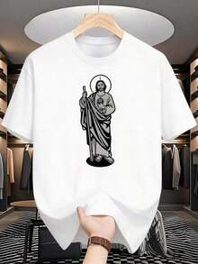 Camiseta Básica con Diseño Gráfico Único, Versátil para Combinar - Blanco - Ver 5