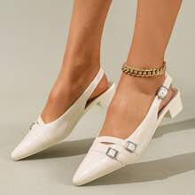 Women's Slip-On Flat Commuting Work Shoes, Comfortable - White - View 4
