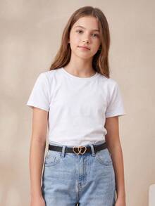 Teenager New 3-Piece Set Double Heart Buckle Belt, Premium PU Waist Belt For Jeans And Dresses - Multicolor - View 7