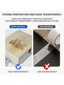 4.8cm*40m Cinta de sellado BOPP transparente para embalaje de envíos, cinta OPP para rasgar a mano - C-Transparent - Ver 8