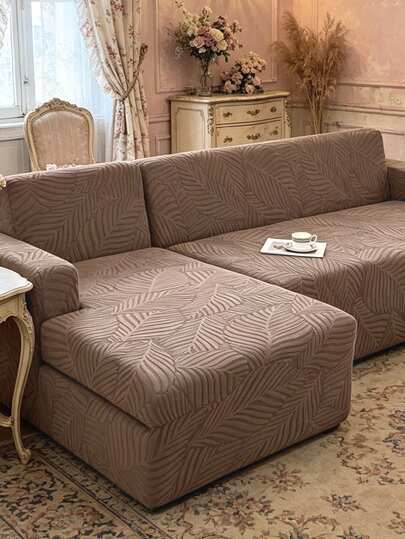 1pc Tree Leaf Pattern Sofa Cover, Elastic Thickened Sofa Slipcover, Fits 1/2/3/4 Seater L-Shaped Sofa, Living Room Bedroom Hotel Room Decor, Sofa Cover, Sofa Covers, L-Shaped Sofa Cover, 3-Seater Sofa Cover, Large Cushion Covers, Large Cushion Cover, Sofa, Throws For Sofa