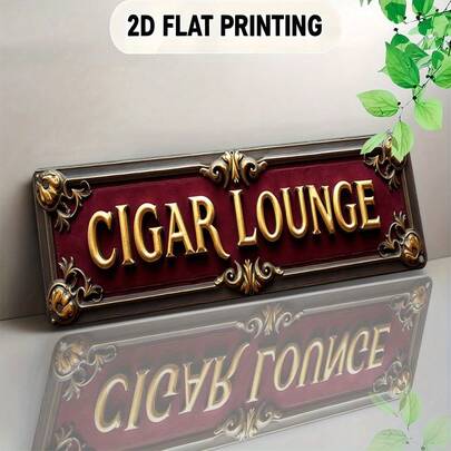 2D Flat Metal Wall Decor Sign - Elegant Gold & Red Luxury Fonts - Luxury Lounge Decor - Deep Burgundy & Gold Bar, Office, Man Cave - Pre-Drilled, Easy Installation - No Wiring Needed - Ideal Couples Gift - 2D Flat Plaque (3.94x15.75 Inches), Restaurant Or Holiday Decor - Vintage Collectible Art, 2D Flat, Perfect For Room Decor, Office Art, Classic Design