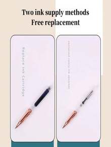Bộ 1 bút bi + 50 hộp mực thay thế / (1 bút bi kim loại + 50 hộp mực thay thế), Màu sắc cổ điển, Lớp phủ mờ, Thích hợp cho viết hàng ngày, trường học, văn phòng, ký tên kinh doanh, Lựa chọn quà tặng tuyệt vời - Bộ 51 món - Xem 7