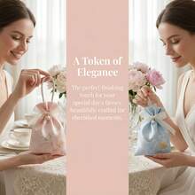 4pcs Floral Pearl & Ribbon Candy Bags, Elegant Drawstring Gift Bags, Suitable For Weddings, Girls' Gifting, Birthdays, Mother's Day And Spring & Summer Festivals With Soft And Fresh Color Matching - Multicolor - View 2