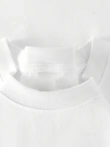 Plus Size Beach T-Shirt, Comfortable Colored Shirt, College-Style Clothing, Sunny Attitude, "Keep Salty" Shirt, Fashionable Beach Outfit With Letter Pattern, Short-Sleeved T-Shirt, T-Shirt With Letter Print, Regular Crew Neck, Purely Comfortable And Breathable For Summer - White - View 2