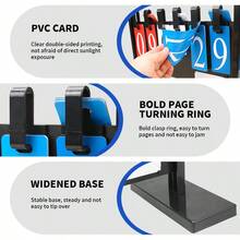1 pieza Marcador vertical de volteo de 6 dígitos, adecuado para partidos de baloncesto, bádminton, fútbol, marcador multifunción para árbitros - Multicolor - Ver 4