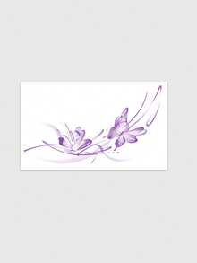 1 Tattoo Sticker, Ethereal Watercolor Dyed Purple Butterfly, Temporary Tattoo Sticker, Washable, PVC, Disposable, Waterproof And Sweatproof For Arms, Waist, Abdomen, Back, Legs, Non-Reflective, Realistic Tattoo, Suitable For People, Daily Use, Lasts 3-5 Days - Purple - View 4