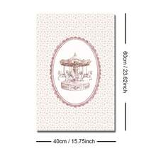1pc Framed/Unframed Pink Floral Carousel Nursery Canvas Poster Cute Cottagecore Wall Art Print Minimalist Baby Girl Room Decor Chic Scroll Painting For Playroom,Kids Room,Bedroom,Modern Home Decoration - A - View 16