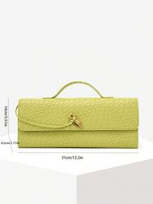 Túi xách nữ cổ điển tối giản, chất liệu lông cừu Angora dệt họa tiết, màu đỏ, kiểu dáng retro, khóa gập, dung tích lớn, phù hợp cho các dịp trang trọng, sử dụng hàng ngày, dự tiệc. Lý tưởng để phối cùng váy dạ hội, váy dự tiệc và chân váy đính sequin cho các buổi tiệc, đám cưới, dạ hội. - màu xanh lá - Xem 6