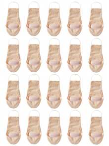 chuanwa（2） 1/5/10雙女款蕾絲夏季隱形半掌透明薄款防滑短船襪 - 彩色 - 查看 16