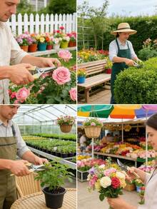 Tijeras de poda de jardín, juego de corte de flores, tijeras de poda para flores, herramientas de jardinería para recortar arbustos, rosas y árboles frutales, adecuadas para floristas, patios y huertos - A - Ver 6