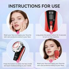 Professional Facial Massager - Anti-Aging & Skin-Firming Device. Features 4 Modes, 3 Intensity Levels, And USB-Rechargeable Ionic Infusion Technology. Utilizes Thermal Therapy To Lift And Contour, Effectively Diminishing Wrinkles And Dark Circles. - Multicolor - View 7