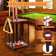 Floor-Mounted Tiered Billiard Cue Rack Stand With Scratch-Resistant Wood Construction Holds Cues Balls Cups And More Multiple Configurations Available For Game Room Home Office Or Billiard Club Us - Red - View 4