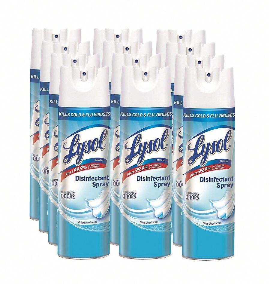 Lysol  Spray, Crisp Linen, 228oz (12X19oz) Pack Of 12 - 19 ounce (Gói 12 cái) - Xem 1