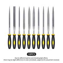 10pcs Metal Needle File Set, Hardened Alloy Steel, Flat, Warding, Square, Triangle, Round, Half Round Files, Durable Hand Tools With Plastic Handle, Wood Plastic Jewelry Model Making DIY Carving Precision Metal Work Woodworking, No Electricity - Multicolor - View 12