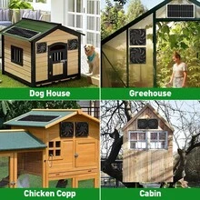 Senmeo Solar Dual Fan Intelligent Ventilation System, PetHouses Air Purification, Greenhouses, Tents, RVs, Outdoor Workshop Air Circulation - màu đen - Xem 5