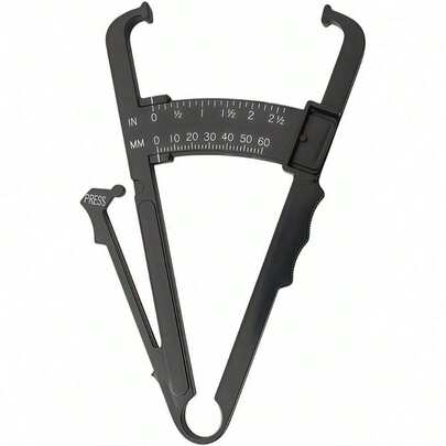 Professional High-Accuracy Body Fat Caliper With Dual Metric/Imperial Scale, Dual Scale Skinfold Measure For Men & Women - Easy, Portable Fat Percentage Tester, Home/Gym Use (Black)