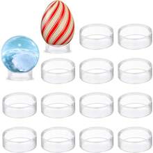 1/3/6/12pcs Clear Round Ball Display Stand, Transparent Baseball Box, Golf Ball Box, Small Baseball Acrylic Display Rack With Round Acrylic Plastic Display Stand, For Decorating Egg Crystal Ball, Golf Ball, Baseball, Softball, Tennis Ball, Ball Collections, 3 Different Sizes Provided - Transparent Circle - View 3