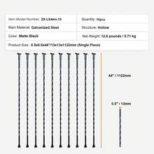 Treppen-Baluster aus Metall,  13 x 13 x 1122 mm dekorative Geländerspindeln aus verzinktem Stahl, 10er-Pack Deckbaluster mit hohlen Drehungen, satinschwarzes Wendeltreppengeländer - 44 Zoll Spiral - Übersicht 7
