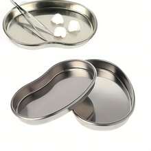 1pc 3-Piece Stainless Steel Laboratory Tray - Easy To Clean With Rounded Corners, Suitable For Laboratory, Medical And Scientific Research, Polished Surface, Sturdy - Set - View 1