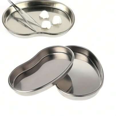 1pc 3-Piece Stainless Steel Laboratory Tray - Durable And Easy To Clean With Rounded Corners, Suitable For Laboratory, Medical And Scientific Research, Polished Surface, Sturdy And Durable