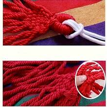 Hamaca de jardín y camping, fácil de instalar, portátil, de tela colorida, con diseño antivuelco. Incluye correas y bolsa de almacenamiento portátil. Ideal para acampar al aire libre y en interiores. Hamaca portátil de rayas vibrantes con bolso, cuerdas, diseño antivuelco, para un sueño confortable, viajes al aire libre, jardín, ideal para relajarse en el camping o en el porche. - Multicolor - Ver 7