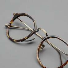 Women's Colorblind Glasses - 藍金 [深圳純鈦-IP電鍍] - 查看 2
