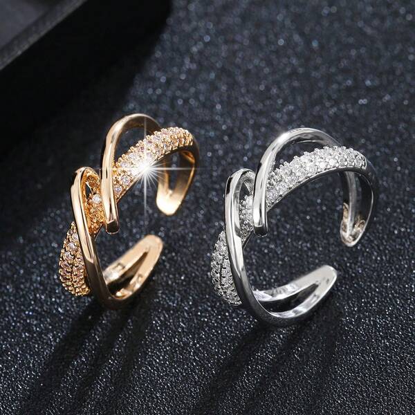 1Pc Gorgeous And Shiny Adjustable Ring For Women, A Fashionable Accessory Suitable For Casual Outings, The Beach, And Parties, A Small Gift For A Best Friend