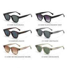 Stylish Anti-Glare And Dust-Proof Glasses, A Universal Fashion Accessory For Both Men And Women. Clear And Durable, Suitable For All Seasons. Suitable As A Gift.Perfect For Street Photography And Events, Casual Glasses|Unique Glasses|Lightweight Glasses - SZ3213(C4透灰框黑灰片) - 查看 3