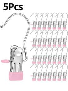 5/10/20Pcs Heavy-Duty Stainless Steel Clothes Clips, Multi-Purpose Laundry Drying Pins & Hanging Hooks, Portable Rustproof Clothespins For Wardrobe Storage, Home Organization & Daily Use - Xem 9
