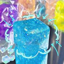 1/2/3/5pcs Slow Rebound Soft Square Ice Cubes, Suitable For Adults, Can Also Be Used As Stress Balls, Squeeze Balls, Pressure Relief Blocks, Sensory Toys, Icy Smooth, Birthday Gifts, Party Favors, Piñata Fillers, Gift Box Fillers - 多色的 - 查看 5