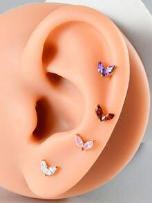 1PC G23 Titanium Marquise Zirconia Lip Studs Ear Helix Helix Cartilage Helix Earrings Body Piercing Jewelry - Như thể hiện trong hình ảnh - Xem 3
