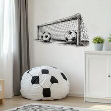 Vintage Sketch Soccer Goal Player Wall Stickers Decals Football For Bedroom Living Room Home Wall Decor - Football - View 2