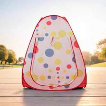 4 Stücke rotes Kinder-Zelt mit Punkten, geeignet für Jungen und Mädchen für drinnen und Outdoor, Kinderspielhaus-Thema, Spielhaus für drinnen und Outdoor, Zeit für fantasievolles Rollenspiel, perfektes Geschenk zum Geburtstag und zu Feiertagen - Rot-Weiß - Übersicht 5