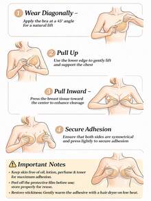 5cm Thick Strapless Invisible Push-Up Sticky Bra, Waterproof Reusable Backless Adhesive Bra For Backless Dresses, Wedding Dresses And Party Gowns - Multicolor - View 9