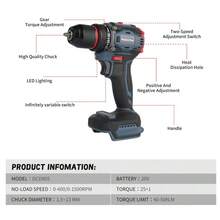 Superpan Brushless Cordless Drill Driver, 50N.M 25+1 Torque, 0-1500RPM, Bare Tool (Battery Not Included) - Grey - View 2
