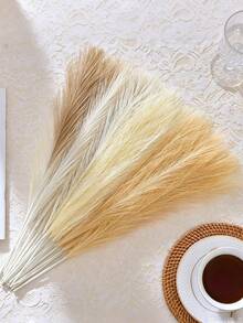 40/30/20/10pcs Artificial Pampas Grass, 54cm (21.27 Inches) Tall. Fluffy Silk-Like Artificial Pampas Grass Bouquet. They Are Bohemian Style Decor. Suitable For Valentine's Day Decor, Bouquet Accessories, Home, Living Room, Kitchen, Wedding, Vase, Bedroom, Room, Garden, Spring Decor And Back To School Season. - Rice Coffee Brown - View 2
