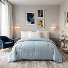 Comfortable And Luxurious Down Comforter Instead Of White Duvet Core, Quilted And Fluffy, Suitable For All Seasons, Suitable For Families, Hotels, Homestays, 2026 New Year Gift (Only One Bed Duvet Core) - 淺藍色 - 查看 1