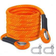 With 2 U-Shaped Hooks And Storage Bag Reflective Strip DesignTow Rope Heavy Duty Tow Belt Strap Rope  For Trucks SUV UTV ATV Tractor Car  Orange - Orange, 8 Meters - View 2