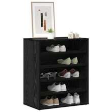 Cabinet à chaussures avec étagère Chêne noir 60 x 35 x 70 cm - Noir - Voir 3