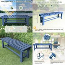 Banco de madera para jardín al aire última intervensión banco de madera para 2 personas resistente a la intemperie banco estrecho de parque nunca se pudre ni se decolora banco impermeable sin - Azul - Ver 1