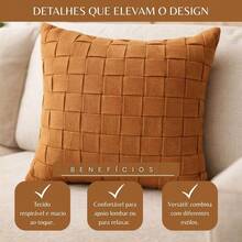 Macrame Cotton Ribbon Cushion Cover Boho Chic Rustic Trance Modern 45CM X 45CM - Camel - View 2