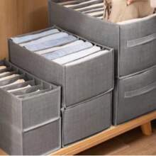 Drawer Organizer Box With 7 Compartments For Underwear 35x24x17cm - 淺灰色 - 查看 6
