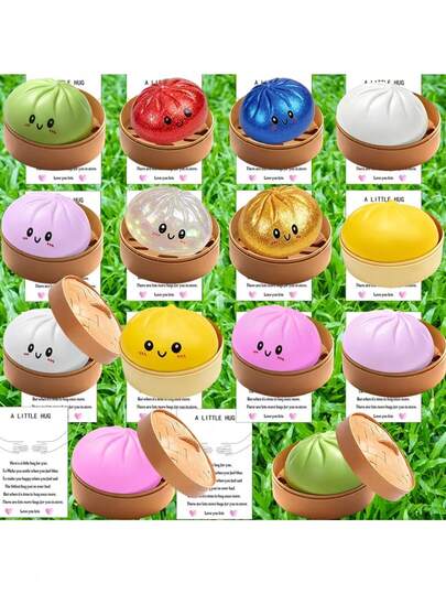 Bộ 3/6/9 món: Bánh bao khổng lồ lấp lánh kèm thẻ bài, Bánh bao khổng lồ mềm dẻo, Bánh bao cầu vồng cỡ lớn, Đồ chơi giảm căng thẳng dễ thương, Bột nặn mềm mại giúp giảm áp lực cho người lớn, Quà tặng sinh nhật (Ngẫu nhiên)