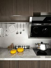 2pcs/Set Heavy-Duty Self-Adhesive Aluminum Kitchen Foil - Waterproof, Oil-Resistant, And Heat-Resistant. Features An Easy-To-Clean Surface And Acts As An Effective Oil-Proof Backsplash Sticker. Suitable For Stoves, Ovens, Cabinets, Drawers - Multicolor - View 2