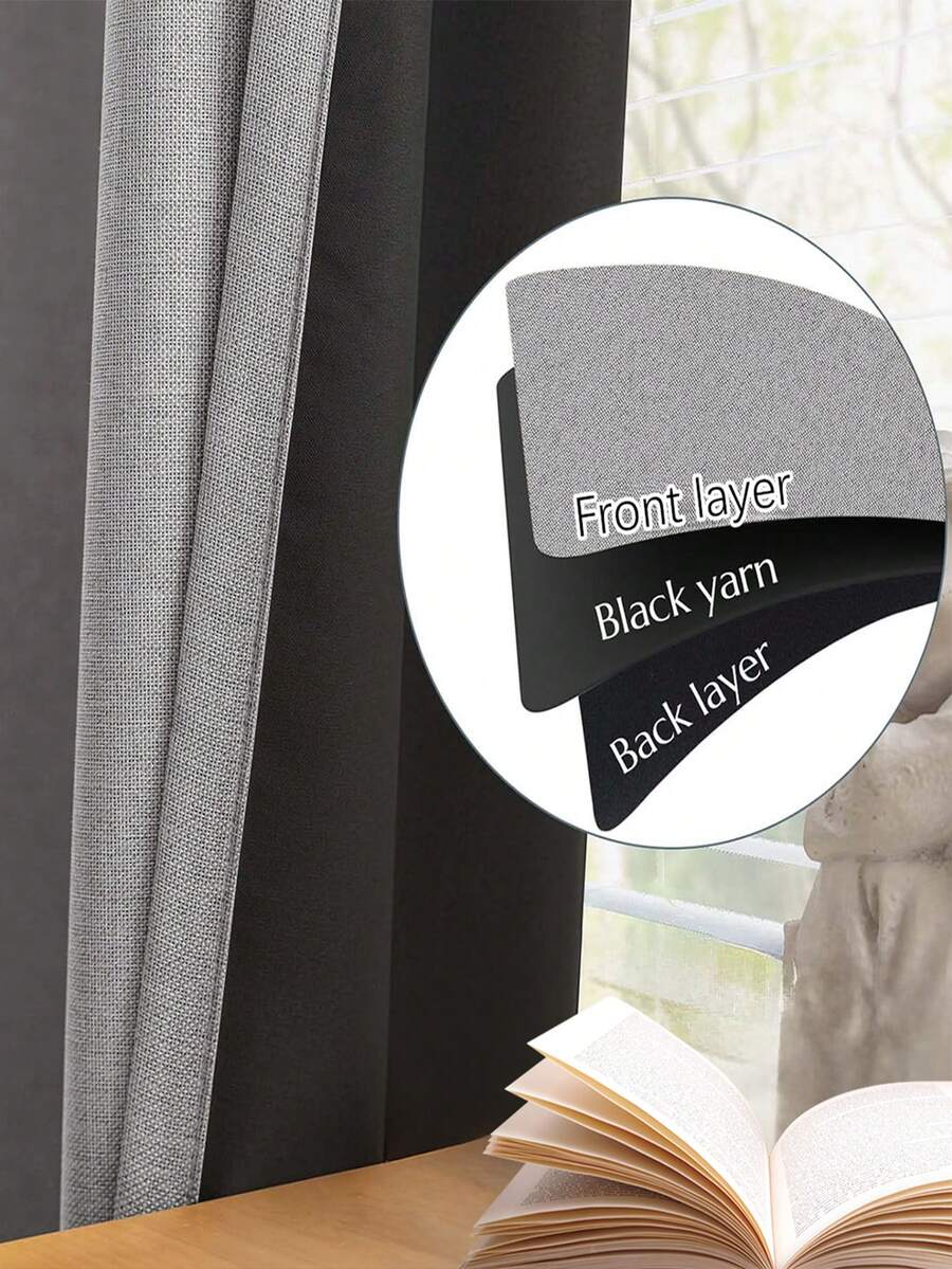 1 tấm vải rèm cản sáng cách nhiệt - 99% polyester chống tia UV, kiểu treo có túi và khoen, dệt trơn không tẩy trắng, chủ đề nghệ thuật cho phòng ngủ, phủ lớp cản sáng cách nhiệt, giảm tiếng ồn - Lý tưởng cho phòng ngủ, nhà nông thôn và trường học giúp ngủ sâu giấc (Trọng lượng vải 280g) - Nhiều màu - Xem 1