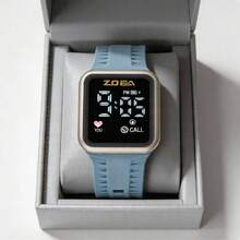 ZOEA Sports Smartwatch With Breathable Perforated Strap + Square Touchscreen + Fitness Style + Daily/Sport Use + Smartwatch - 天藍色 - 查看 5