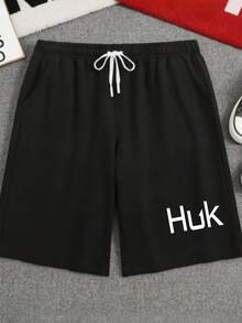 Catch Ya Later Fishing Lure Graphic T-Shirt And Shorts Set For Men Casual Outdoor Wear With Huk Logo Design Perfect For Fishing Enthusiasts And Adventure Seekers  Summer Outfit For Beach Camping And Weekend Getaways - 黑色 - 查看 3